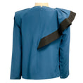 Load image into Gallery viewer, Givenchy Teal Blue / Black Ruffled Long Sleeved Silk Blouse