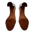 Load image into Gallery viewer, Aquazzura Silver Metallic Shiny Leather So Nude Block 85 Slingback Sandal