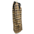 Load image into Gallery viewer, Louis Vuitton Ivory / Tan / Brown / Black Multi Tweed Coat with Black Leather Trim
