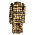 Load image into Gallery viewer, Louis Vuitton Ivory / Tan / Brown / Black Multi Tweed Coat with Black Leather Trim
