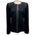 Load image into Gallery viewer, Andrew Gn Black Patent Leather Trimmed Wool Jacket