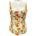 Load image into Gallery viewer, Emilia Wickstead White / Orange / Green Floral Sleeveless Top