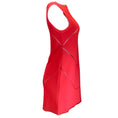 Load image into Gallery viewer, Alaia Red Geometric Lattice Seam Sleeveless Viscose Knit A-Line Dress
