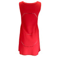 Load image into Gallery viewer, Alaia Red Geometric Lattice Seam Sleeveless Viscose Knit A-Line Dress
