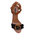 Load image into Gallery viewer, Dolce & Gabbana Brown / Black Raffia Ankle Tie Sandals