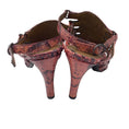 Load image into Gallery viewer, Bottega Veneta Burgundy Python Skin Leather Multi Strap Sandals

