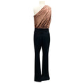 Load image into Gallery viewer, Ramy Brook Copper / Black Shiny Velvet Bodice Benji One Shoulder Jumpsuit