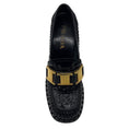 Load image into Gallery viewer, Prada Black Woven Leather Loafer Pumps with Gold Hardware