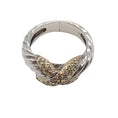 Load image into Gallery viewer, David Yurman 18K White Gold and Sterling X Ring with Diamonds
