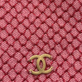 Load image into Gallery viewer, Chanel Pink / Red Lattice Lurex Cashmere Knit Open Front Cardigan Sweater with Gold CC Logo
