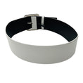 Load image into Gallery viewer, Chanel 2019 White / Silver CC Logo Genuine Calfskin Leather Wide Belt