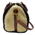 Load image into Gallery viewer, Louis Vuitton Chocolate / Cream Shearling Monogram LV Ski Cozygram Speedy Bandouliere 25 Handbag