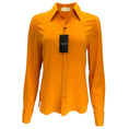 Load image into Gallery viewer, Saint Laurent Orange 2021 Fitted Long Sleeved Silk Crepe de Chine Button-down Shirt
