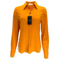 Load image into Gallery viewer, Saint Laurent Orange 2021 Fitted Long Sleeved Silk Crepe de Chine Button-down Shirt