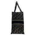 Load image into Gallery viewer, Christian Dior Ecru / Blue Dior Oblique Embroidery Medium Dior Book Tote Handbag