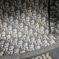 Load image into Gallery viewer, Christian Dior Ecru / Blue Dior Oblique Embroidery Medium Dior Book Tote Handbag