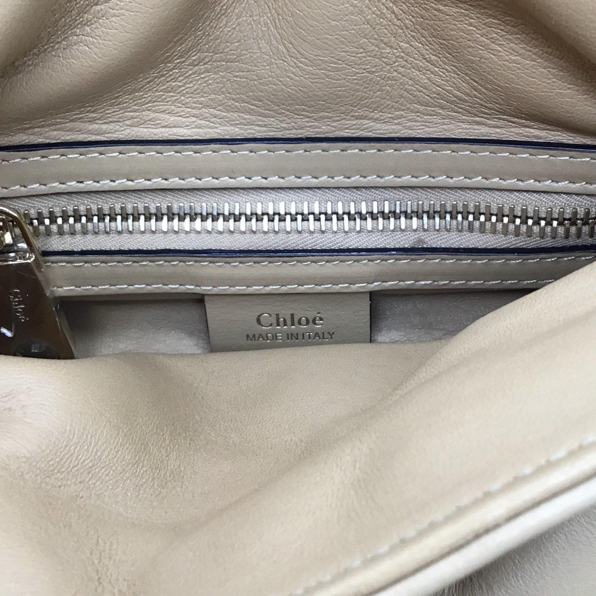 Chloe Beige Leather Small Juana Shoulder Bag