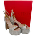 Load image into Gallery viewer, Valentino Crystal Embellished Platform Peep Toe Pumps