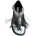 Load image into Gallery viewer, Jil Sander Silver Leather Fringed Sandals