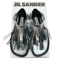 Load image into Gallery viewer, Jil Sander Silver Leather Fringed Sandals