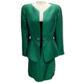 Load image into Gallery viewer, Thierry Mugler Vintage Green Silk Jacket and Skirt Suit Set