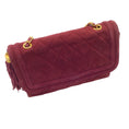 Load image into Gallery viewer, Chanel Vintage Burgundy / Gold Tassel Detail Quilted Suede Leather Handbag
