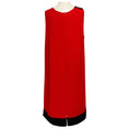 Load image into Gallery viewer, Akris Red / Black Two-Tone Colorblock Sleeveless Midi Dress