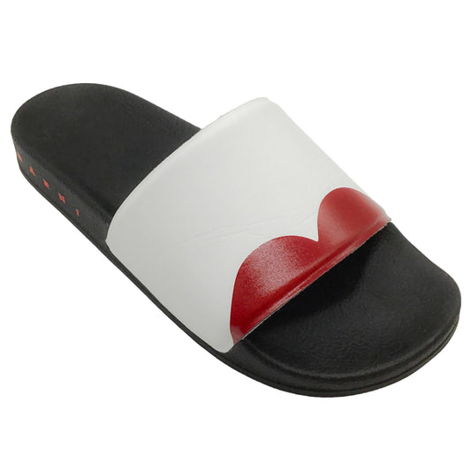Marni White / Red Lips Slide Sandals