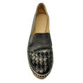 Load image into Gallery viewer, Bottega Veneta Gunmetal Metallic Intrecciato Woven Leather Espadrille Flats
