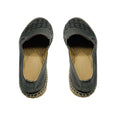 Load image into Gallery viewer, Bottega Veneta Gunmetal Metallic Intrecciato Woven Leather Espadrille Flats