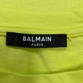 Load image into Gallery viewer, Balmain Neon Yellow Logo Printed Cropped T-Shirt