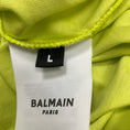 Load image into Gallery viewer, Balmain Neon Yellow Logo Printed Cropped T-Shirt