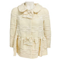 Load image into Gallery viewer, Giambattista Valli Ivory Chain Link Embroidered Wool Jacket with Grosgrain Bow