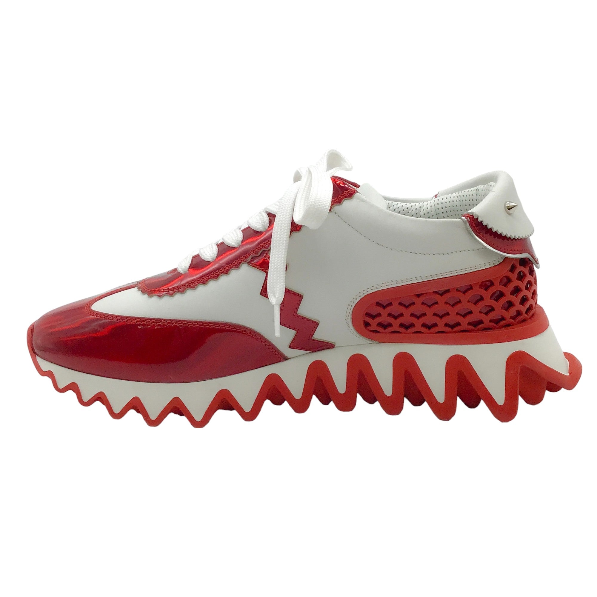 Christian Louboutin White / Red Loubishark Sneakers