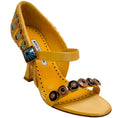 Load image into Gallery viewer, Manolo Blahnik Gold Embellished Satin Tat 105 Pumps