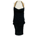 Load image into Gallery viewer, Moschino Archivio Black / Gold Bead and Pearl Embellished Midi Cocktail Dress