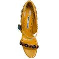 Load image into Gallery viewer, Manolo Blahnik Gold Embellished Satin Tat 105 Pumps