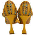 Load image into Gallery viewer, Manolo Blahnik Gold Embellished Satin Tat 105 Pumps