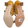 Load image into Gallery viewer, Manolo Blahnik Gold Embellished Satin Tat 105 Pumps