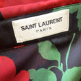 Load image into Gallery viewer, Saint Laurent Black / Red / Green 2022 Floral Rose Print Button-down Silk Shirt
