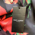 Load image into Gallery viewer, Saint Laurent Black / Red / Green 2022 Floral Rose Print Button-down Silk Shirt
