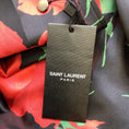 Load image into Gallery viewer, Saint Laurent Black / Red / Green 2022 Floral Rose Print Button-down Silk Shirt