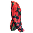 Load image into Gallery viewer, Saint Laurent Black / Red / Green 2022 Floral Rose Print Button-down Silk Shirt