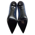 Load image into Gallery viewer, Saint Laurent Navy Blue Glitter Charlotte Pumps
