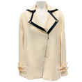 Load image into Gallery viewer, Federica Bonifaci Ivory / Black Linen Blazer Cape