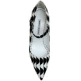 Load image into Gallery viewer, Manolo Blahnik Black / White Canvas Tarazona Pumps