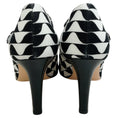 Load image into Gallery viewer, Manolo Blahnik Black / White Canvas Tarazona Pumps