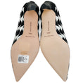 Load image into Gallery viewer, Manolo Blahnik Black / White Canvas Tarazona Pumps