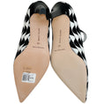 Load image into Gallery viewer, Manolo Blahnik Black / White Canvas Tarazona Pumps