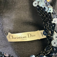 Load image into Gallery viewer, Christian Dior Navy Blue Sequin Paillette Embellished Collar Wool and Silk Knit Jumper